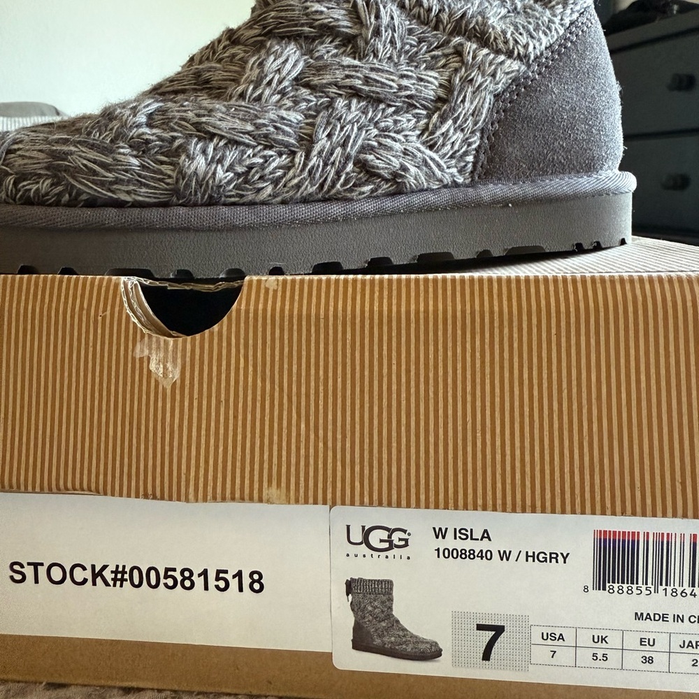 Like New UGG Isla Heathered Charcoal Boots Size 7